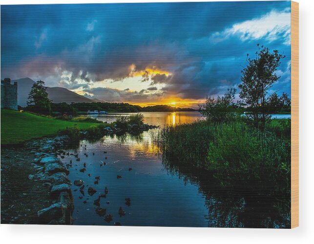 Ireland Wood Print featuring the photograph Ross Castle at Lough Leane in Ireland by Andreas Berthold