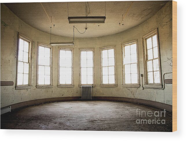 Traverse City State Hospital Wood Print featuring the photograph Round Room by Randall Cogle