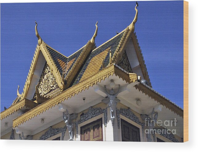 Royal Palace Wood Print featuring the photograph Roy Palace Cambodia 07 by Andrew Dinh