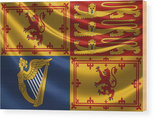 'royal Collection' By Serge Averbukh Wood Print featuring the digital art Royal Standard of the United Kingdom in Scotland by Serge Averbukh