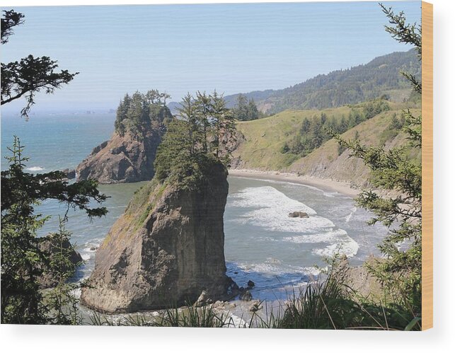 Rugged Coast Wood Print featuring the photograph Rugged Oregon Coast - 7 by Christy Pooschke