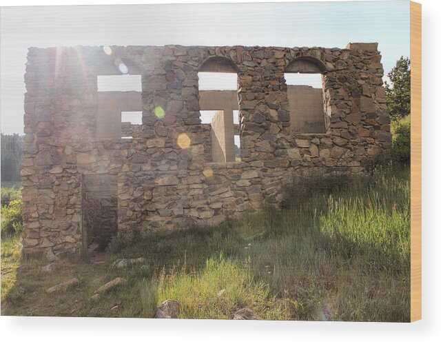 Caribou Wood Print featuring the photograph Ruins Flare by Becca Buecher