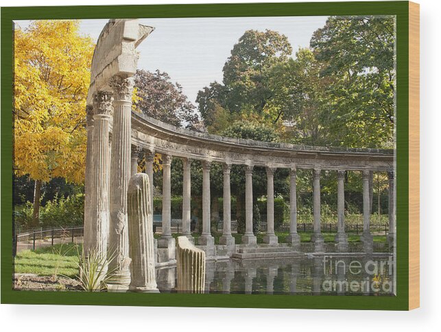 Digital Art Wood Print featuring the photograph Ruins in the Park by Victoria Harrington