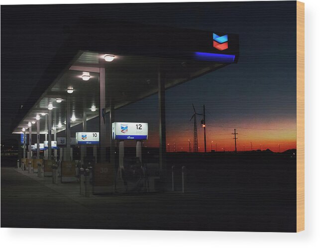Filling Station Wood Print featuring the photograph Running, to make the day last a little longer by Micah Offman