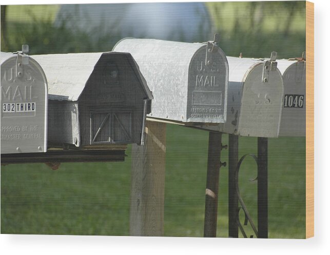 Mailboxes Wood Print featuring the photograph Rural Route by Kerry Obrist