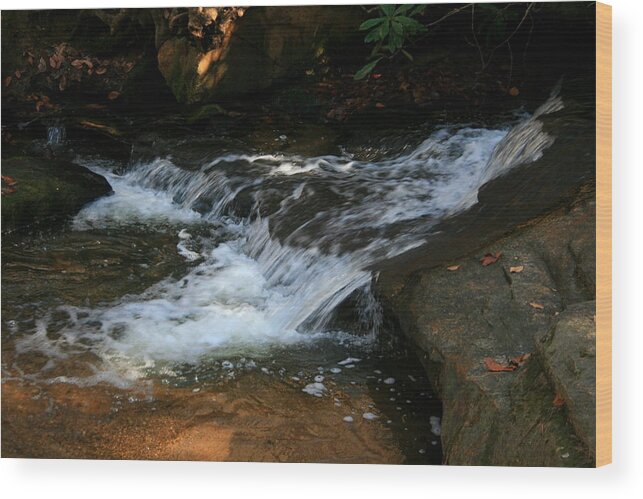 Water Wood Print featuring the photograph Rushing water by Cathy Harper