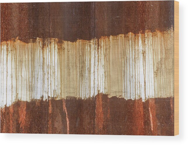 Abstract Wood Print featuring the photograph Rust 04 by Richard Nixon