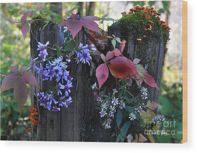 Diane Berry Wood Print featuring the painting Rustic Bouquet by Diane E Berry