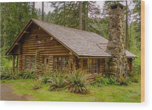 Cabin Wood Print featuring the photograph Rustic Cabin by Jerry Cahill