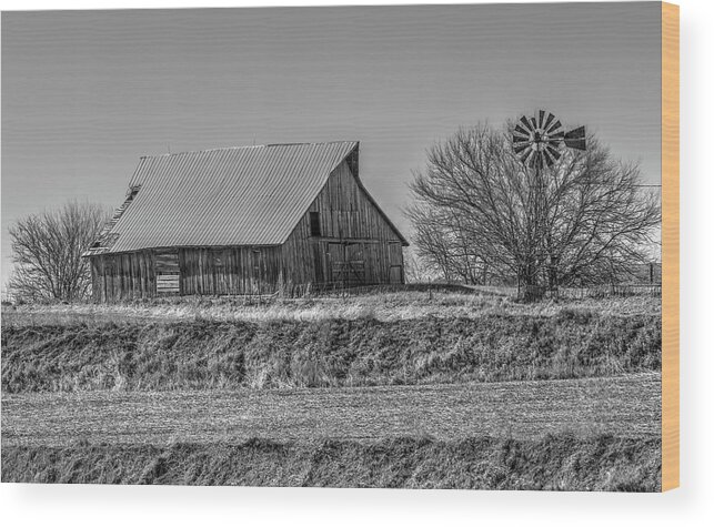 Iowa Wood Print featuring the photograph Rustic Rural Iowa by J Laughlin