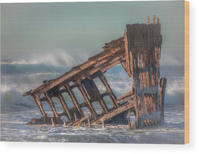 Peter Iredale Wood Print featuring the photograph Rusty Relic 0717 by Kristina Rinell