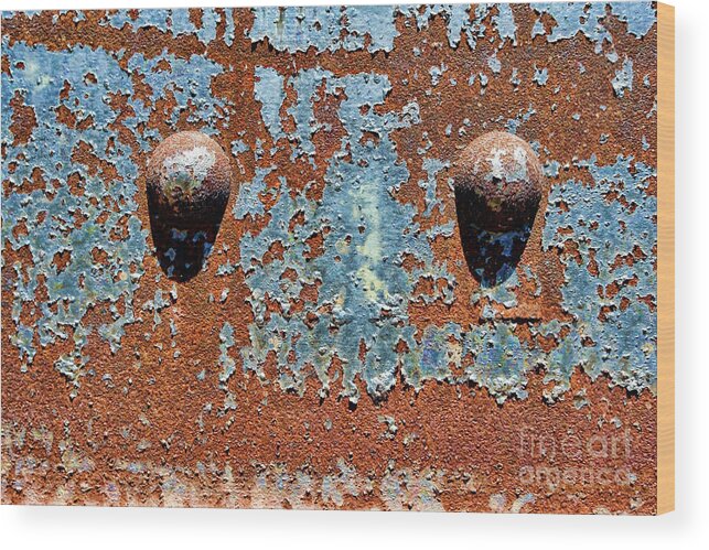 Rivet Wood Print featuring the photograph Rusty Rivets by Olivier Le Queinec