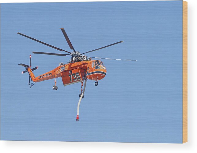 Lafd Wood Print featuring the photograph S-64E Elvis by Shoal Hollingsworth