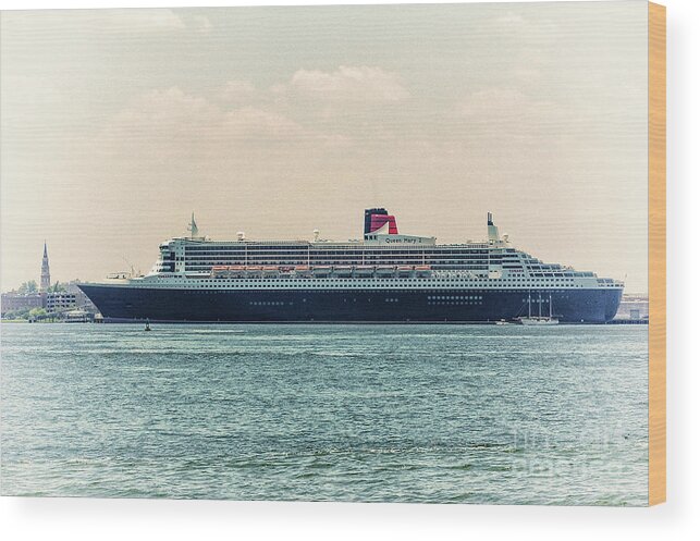 Queen Mary 2 Wood Print featuring the photograph Sail Across the Pond by Dale Powell
