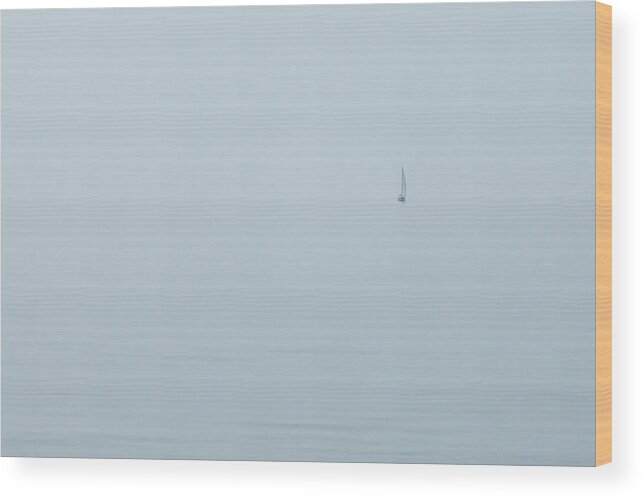 Holland Wood Print featuring the photograph Sailboat in Fog by Lars Lentz