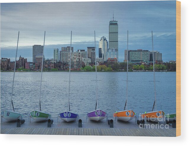 Boston Wood Print featuring the photograph Sailboats ready for the day by Mike Ste Marie