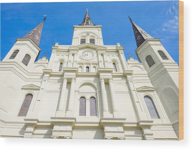 Architecture Wood Print featuring the photograph Saint Louis Cathedral by Raul Rodriguez