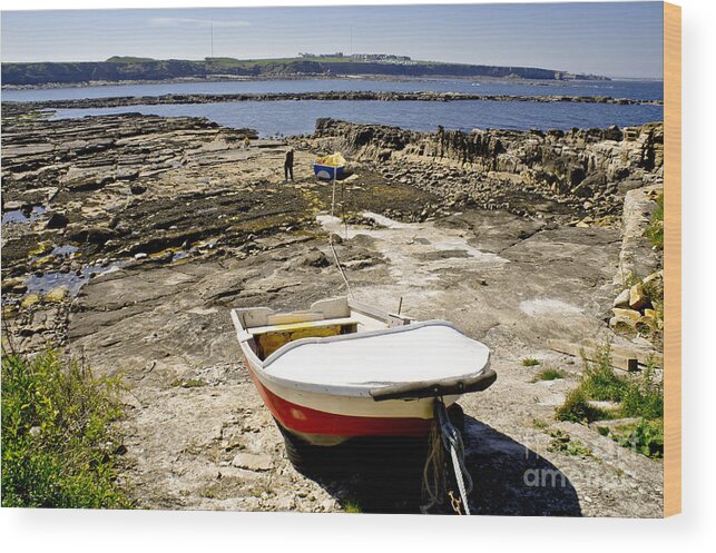 Coast Wood Print featuring the photograph Saint Mary's island in low tide. by Elena Perelman