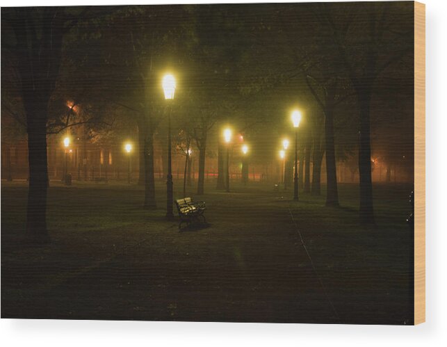 Salem Ma Wood Print featuring the photograph Salem at night by Jeff Folger