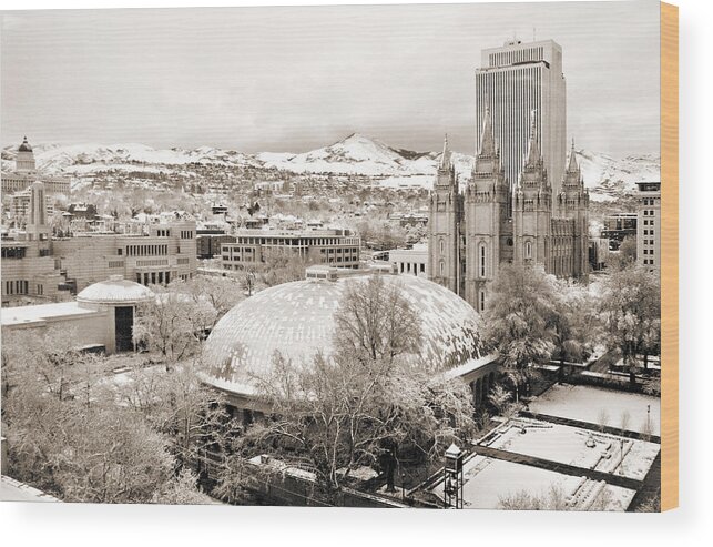 Landmark Wood Print featuring the photograph Salt Lake City Landmarks by Marilyn Hunt