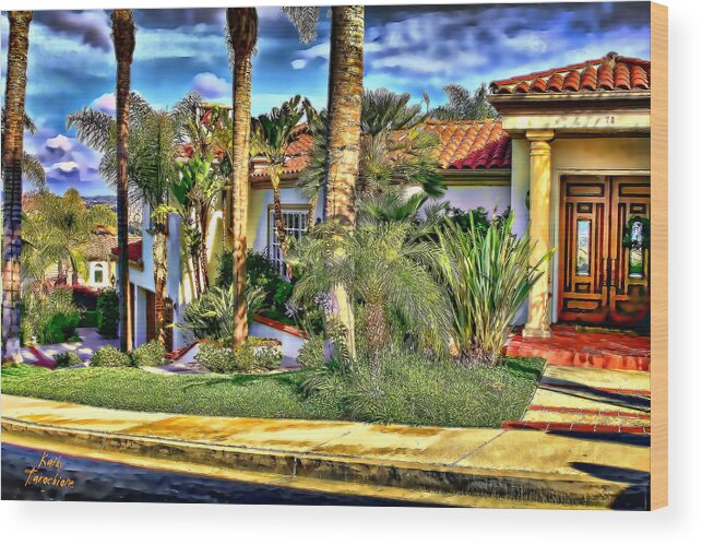 San Clemente Wood Print featuring the photograph San Clemente Estate 3 by Kathy Tarochione