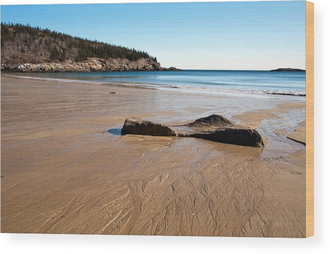 Maine Wood Print featuring the photograph Sand Beach Acadia National Park Maine by Glenn Gordon