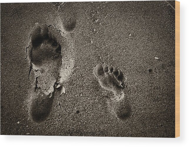 Sand Wood Print featuring the photograph Sand Feet by Lora Lee Chapman