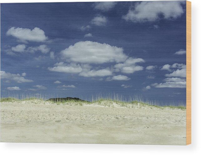 Sea Wood Print featuring the photograph Sand Grass and Sky by WAZgriffin Digital