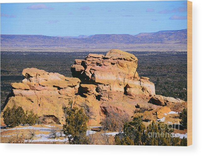 Southwest Landscape Wood Print featuring the photograph Sandstone bluff by Robert WK Clark