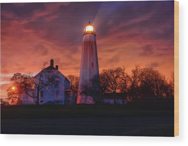 Sandy Hook Lighthouse Wood Print featuring the photograph Sandy Hook Lighthouse by Raymond Salani III