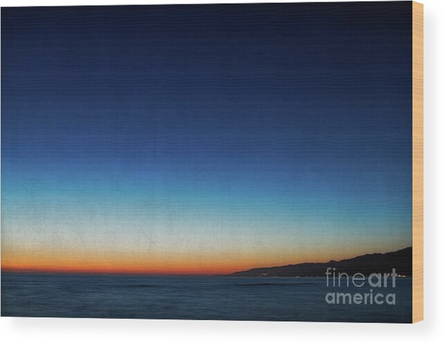 Santa Monica Wood Print featuring the photograph Santa Monica Sunset 1 by Doug Sturgess