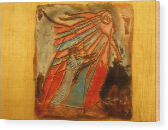 Jesus Wood Print featuring the ceramic art Save it - tile by Gloria Ssali