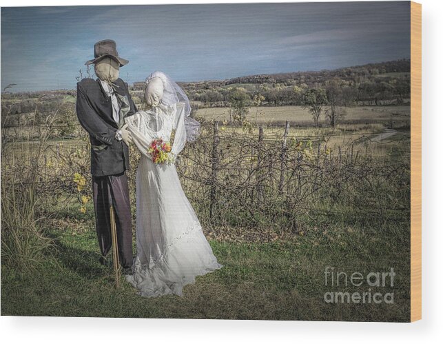 Missouri Wood Print featuring the photograph Scarecrow Wedding by Lynn Sprowl