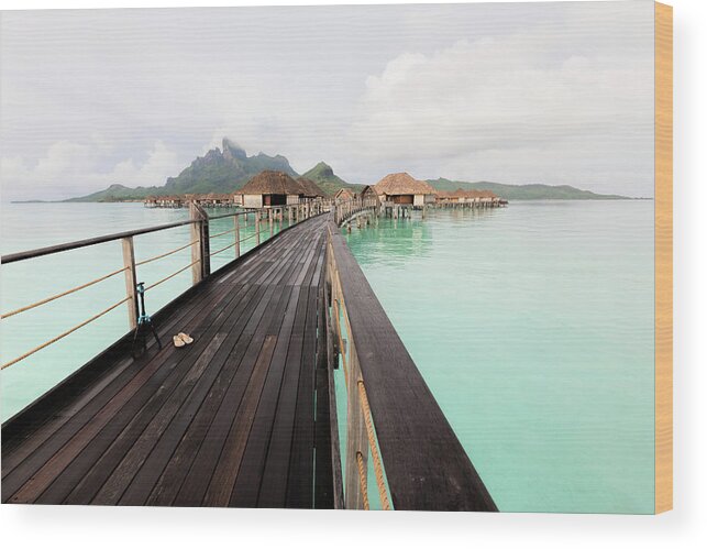 Pier Wood Print featuring the photograph Scenic Walk to the Bungalow by Sharon Jones