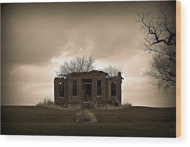 Old School Wood Print featuring the photograph School is Now Out by Kurt Keller