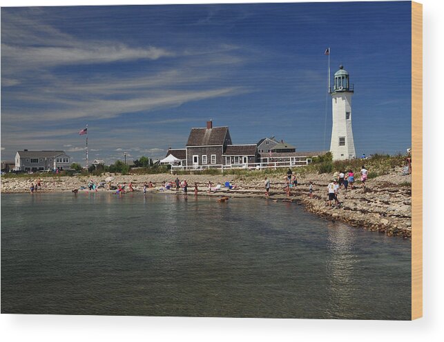 Light Wood Print featuring the photograph Scituate Light by Mike Martin