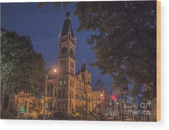 Architecture Wood Print featuring the photograph Scranton Pa City Hall by Jim Cook