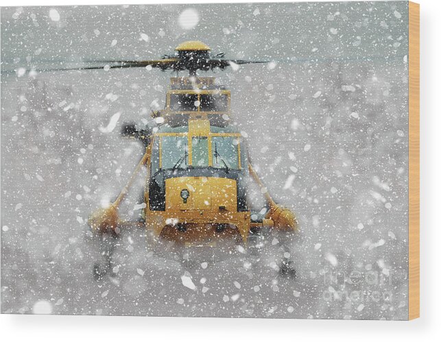 Sikorsky Wood Print featuring the digital art Sea King Snow by Airpower Art
