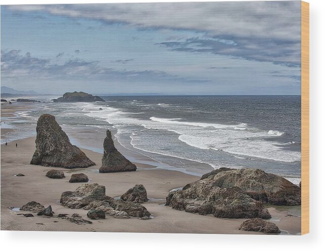 Oregon Wood Print featuring the photograph Sea Stacks and Surf by Harold Rau