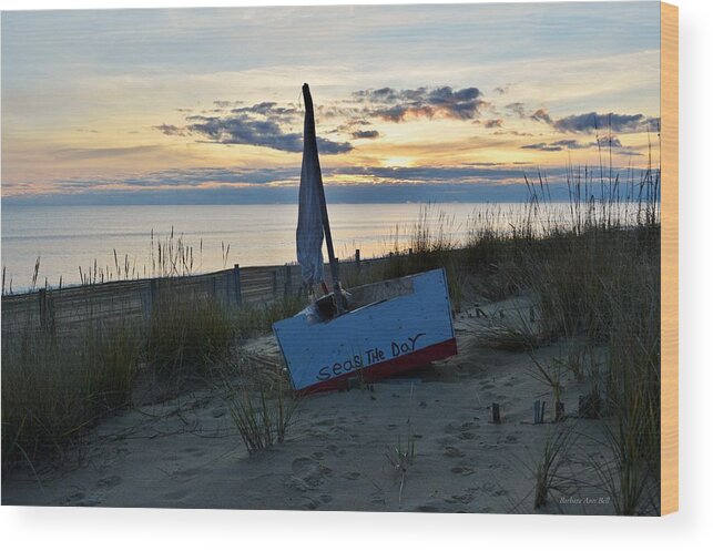 Obx Sunrise Wood Print featuring the photograph Seas the Day by Barbara Ann Bell