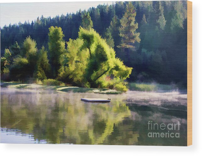 Landscape Wood Print featuring the photograph Seasons Pond Color by Chuck Kuhn