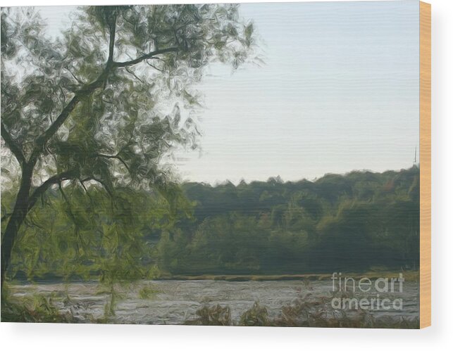 Nature Wood Print featuring the painting Secluded Marsh by Smilin Eyes Treasures