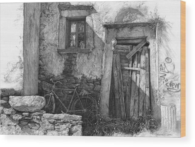 Drawing Wood Print featuring the photograph Secret of the Closed Doors 2 by Sergey Gusarin