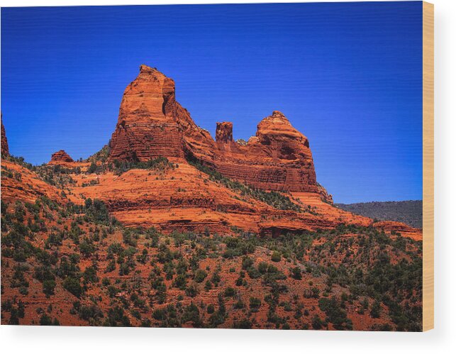Sedona Wood Print featuring the photograph Sedona Rock Formations by David Patterson