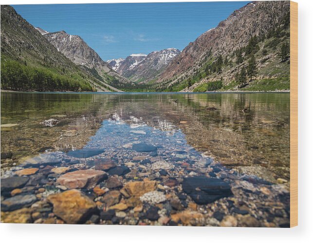 Eastern Sierras Wood Print featuring the photograph See Through Lundy Lake by Kristopher Schoenleber
