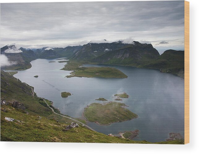 Volandstinden Wood Print featuring the photograph Selfjord and Torsfjord from Volandstinden #2 by Aivar Mikko