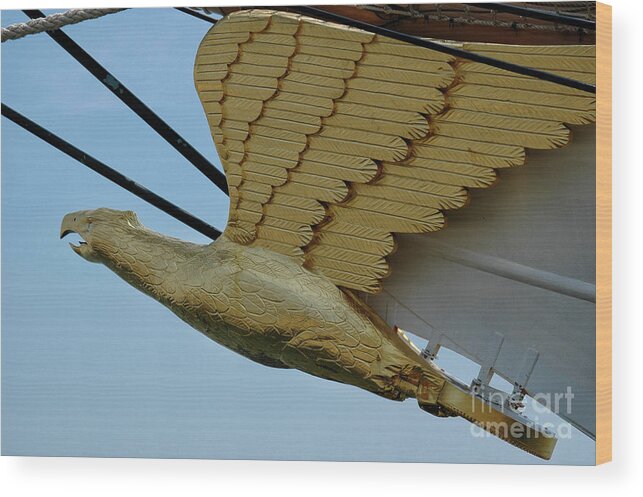 Tall Ship Uscg Barque Eagle Masthead Wood Print featuring the photograph Semper Paratus by Dale Powell