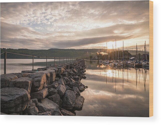 Seneca Lake Wood Print featuring the photograph Seneca Mirror by Kristopher Schoenleber