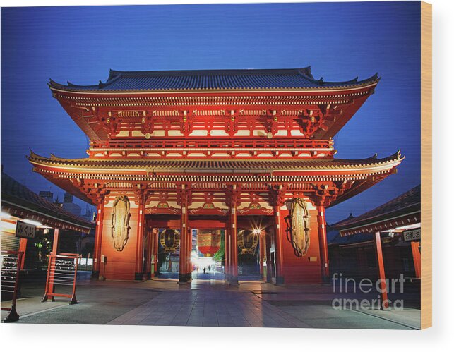 Tokyo Wood Print featuring the photograph Sensoji Temple Tokyo by Jane Rix