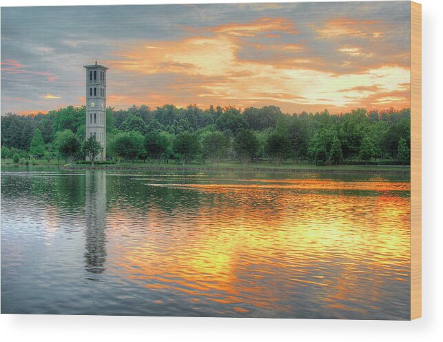 Bell Tower Wood Print featuring the photograph Setting Sun at the Bell Tower by Blaine Owens
